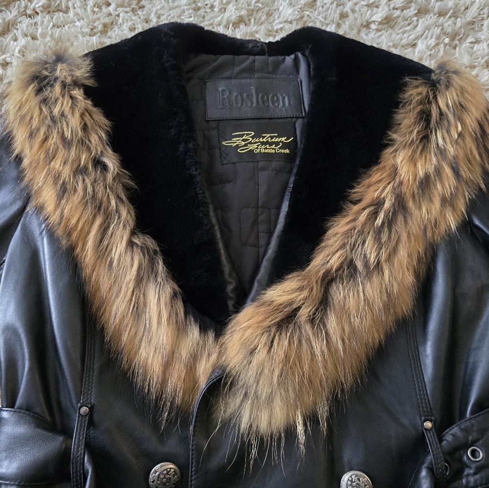 Vintage fur and leather jacket - Picture 7 of 8